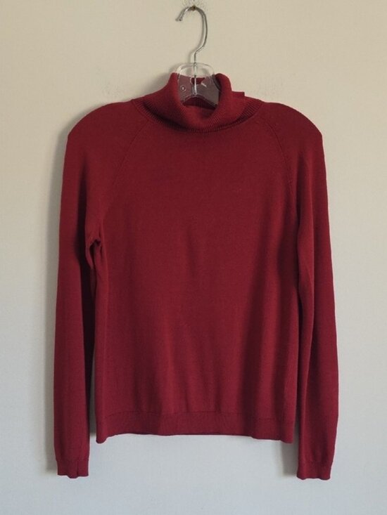 Lafayette 148 New York Sweaters - LAFAYETTE 148 | Turtleneck Sweater Maroon Red Sz S